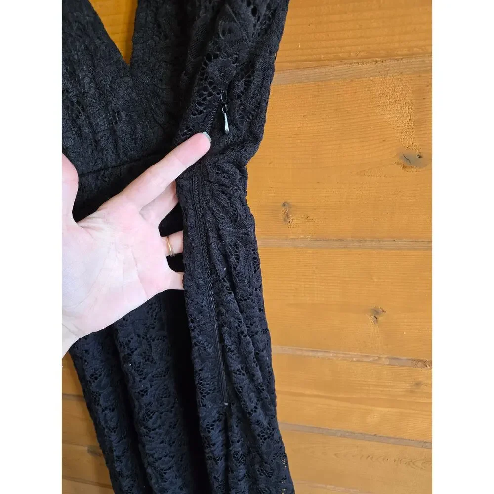 Show Me Your Mumu Dress Maxi Lace Eleanor Black Formal Vneck Flowy Bridesmaid XS - Picture 5 of 5